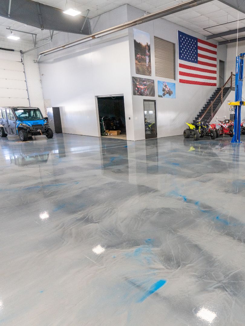 Metallic industrial flooring in Northwest Arkansas. PaceX Coatings.